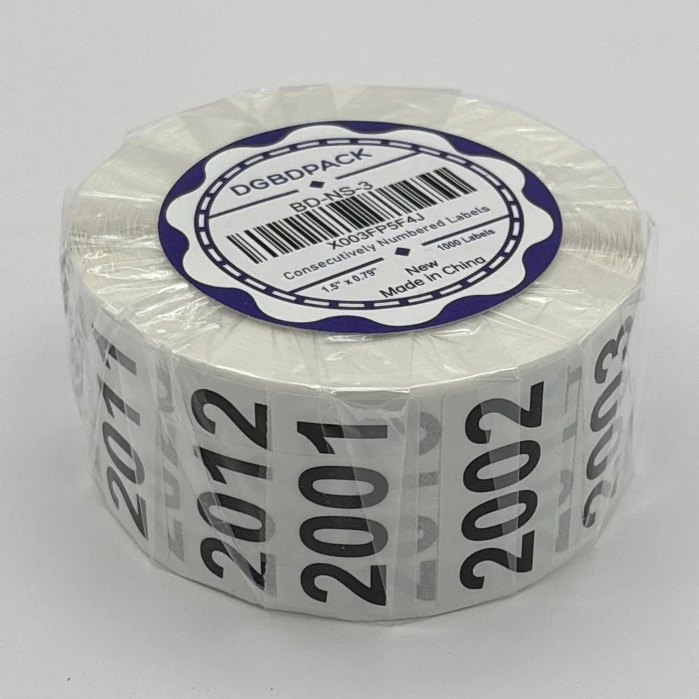 Consecutively Numbered Labels 2001-3000 Inventory Number Labels Stickers